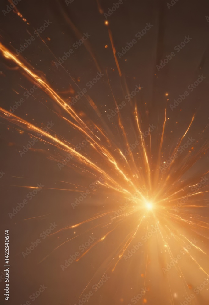 Obraz premium Abstract orange light bursts, soft festive blur, blurred, celebration