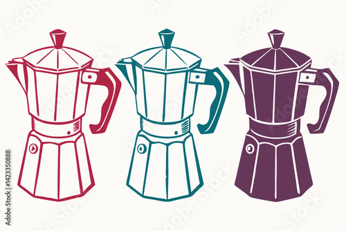 set of Coffee Pot silhouette vector illustration