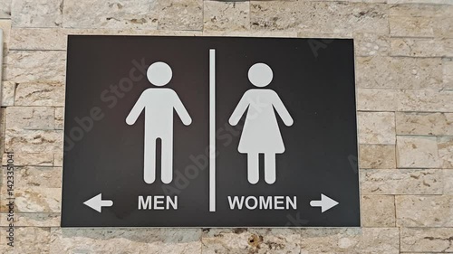 Male and female restroom signs