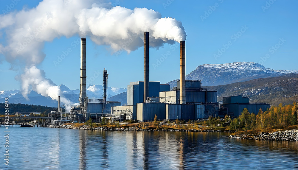 Industrial power plant energy production environmental impact stock photo Industrial power plant energy production environmental impact stock photo