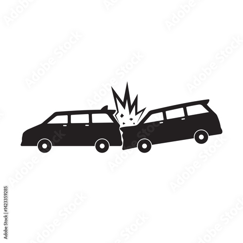Vehicle accident icon symbol in traffic design vector illustration