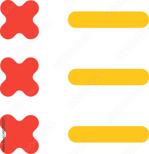 Cross List Outline Rounded Icon