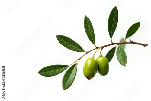 Wallpaper Mural Olive branch with leaves isolated on white background, olive branch, foliage, tree Torontodigital.ca