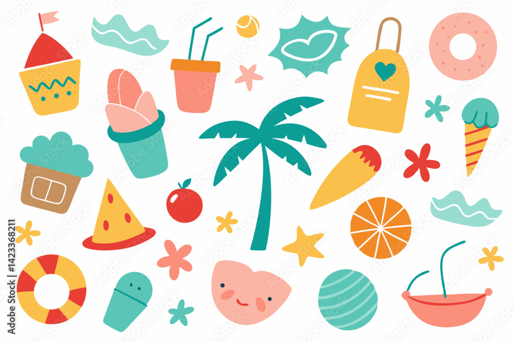 Fototapeta premium Summer beach icon