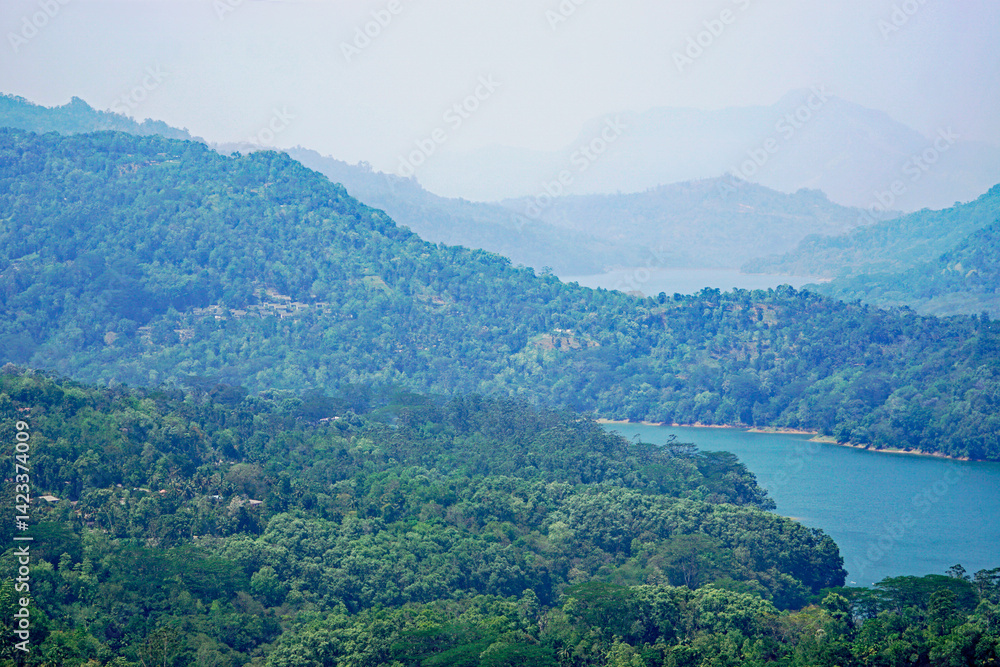 Naklejka premium pond at nuwary eliya in sri lanka