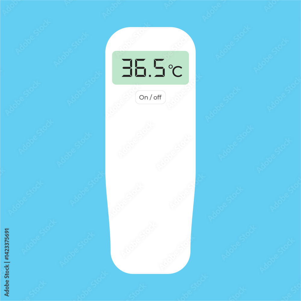 Graphic icon of a digital thermometer, a tool for measuring body temperature,
used in the medical field for human health. Flat vector illustration. Graphic icon of a digital thermometer, a tool for measuring body temperature,
used in the medical field for human health. Flat vector illustration.