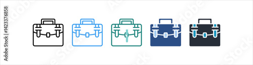 Briefcase Icon In Different Style Vector