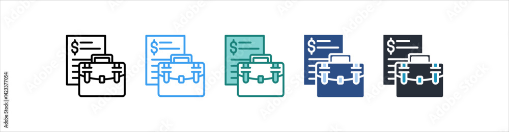 Portfolio Icon In Different Style Vector Portfolio Icon In Different Style Vector