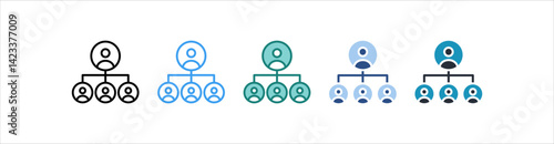 Hierarchy Icon In Different Style Vector