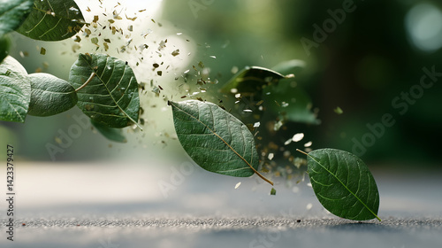 Leaves in Motion: Green lea...