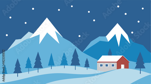 Snow Gently Falling In A Quiet Alpine Village