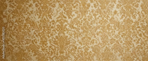 Opulent gold & cream damask wallpaper, intricate texture , decorative, royal