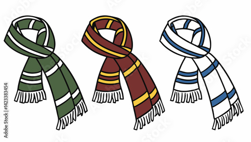 A colorful assortment of scarves designed for boys and girls, offering warmth and style in chilly weather. Ideal for outdoor activities and playful days