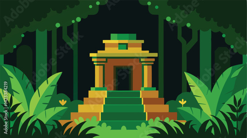 Ancient Pixel Temple Hidden In Jungle Vines