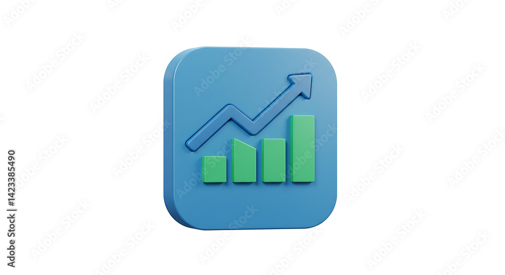 Growth Chart with Arrow in Square