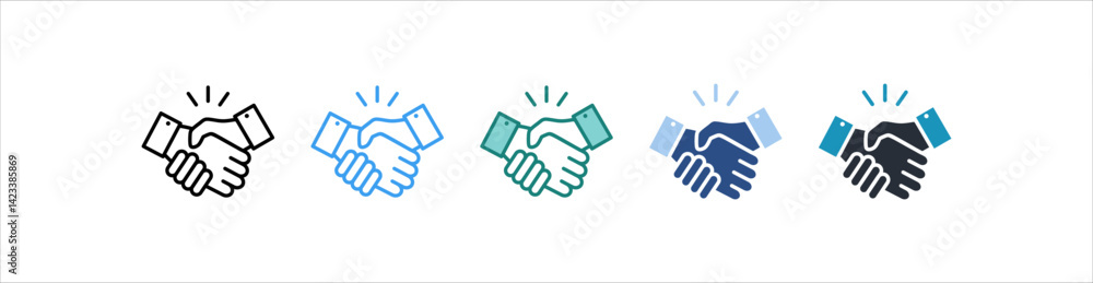 Obraz premium Handshake Icon In Different Style Vector