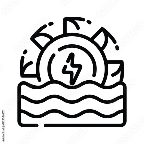 Grab this trendy line style icon of hydropower
