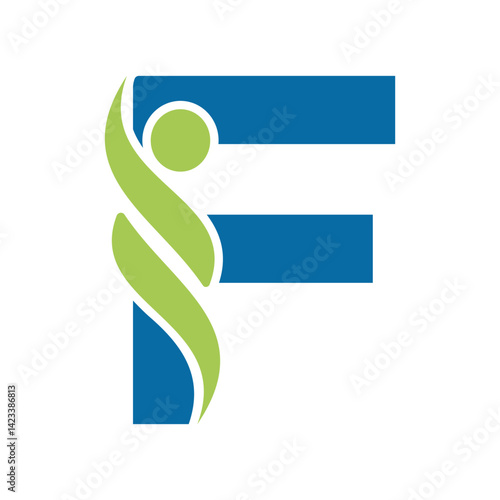 Initial Healthcare Logo Combine With Letter F Vector Template