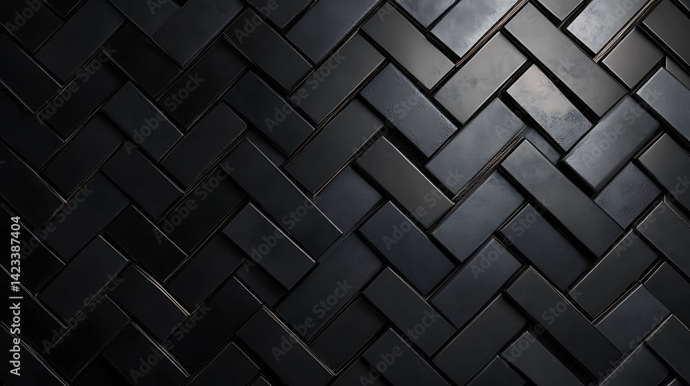 Black Woven Tiles Create a Textured Backdrop With a Modern Aesthetic Suitable for Various Interior Designs Black Woven Tiles Create a Textured Backdrop With a Modern Aesthetic Suitable for Various Interior Designs