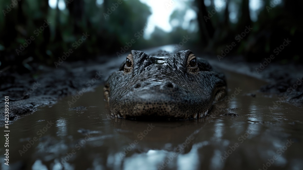 Fototapeta premium Wildlife, Swamp, Alligator in Mud