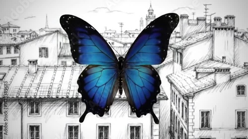One Indigo Pulse in a Monochrome Dreamscape