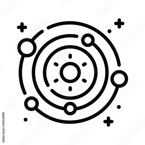 Grab this visually appealing line icon of solar system