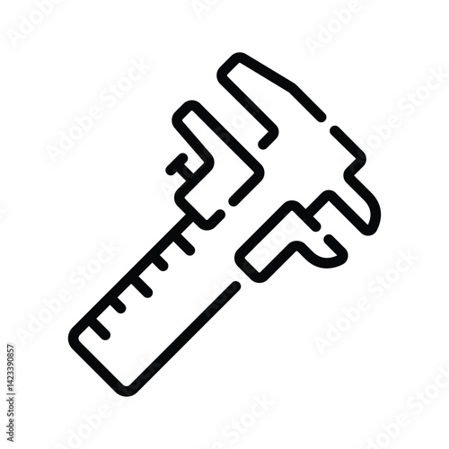 Vernier caliper icon designed in outline style