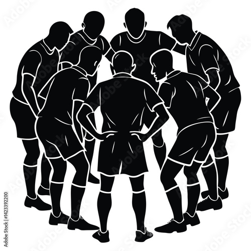 Soccer Team Strategy Huddle