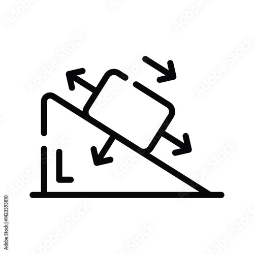 Grab this trendy line style icon showing friction experiment