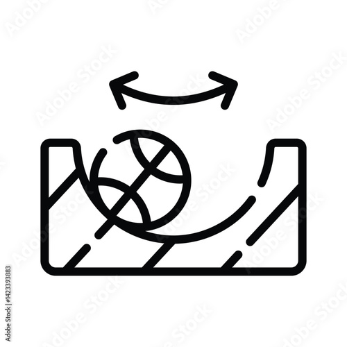 A customizable outline style icon of ball friction experiment