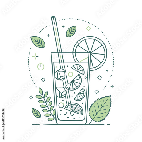 freshly made mojito cocktail