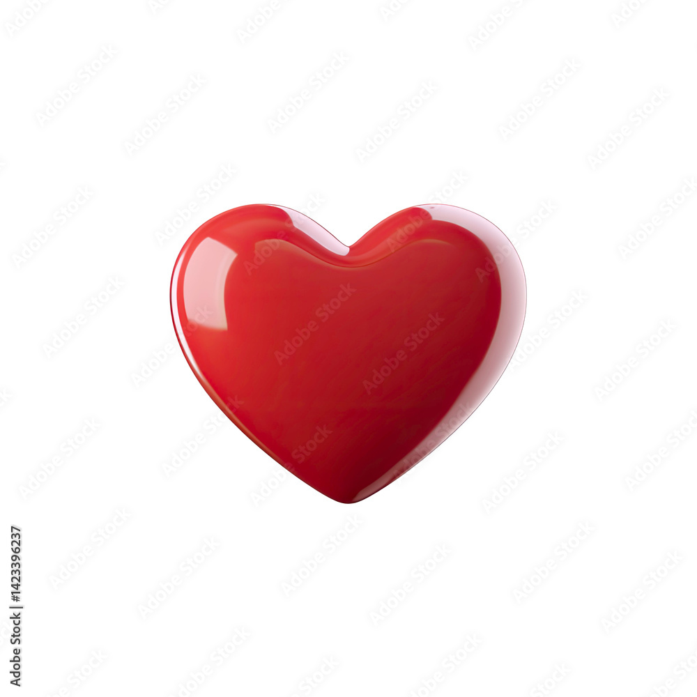 Glossy Red Heart Shape 3D Render Isolated on Transparent Background for Valentines Day Glossy Red Heart Shape 3D Render Isolated on Transparent Background for Valentines Day