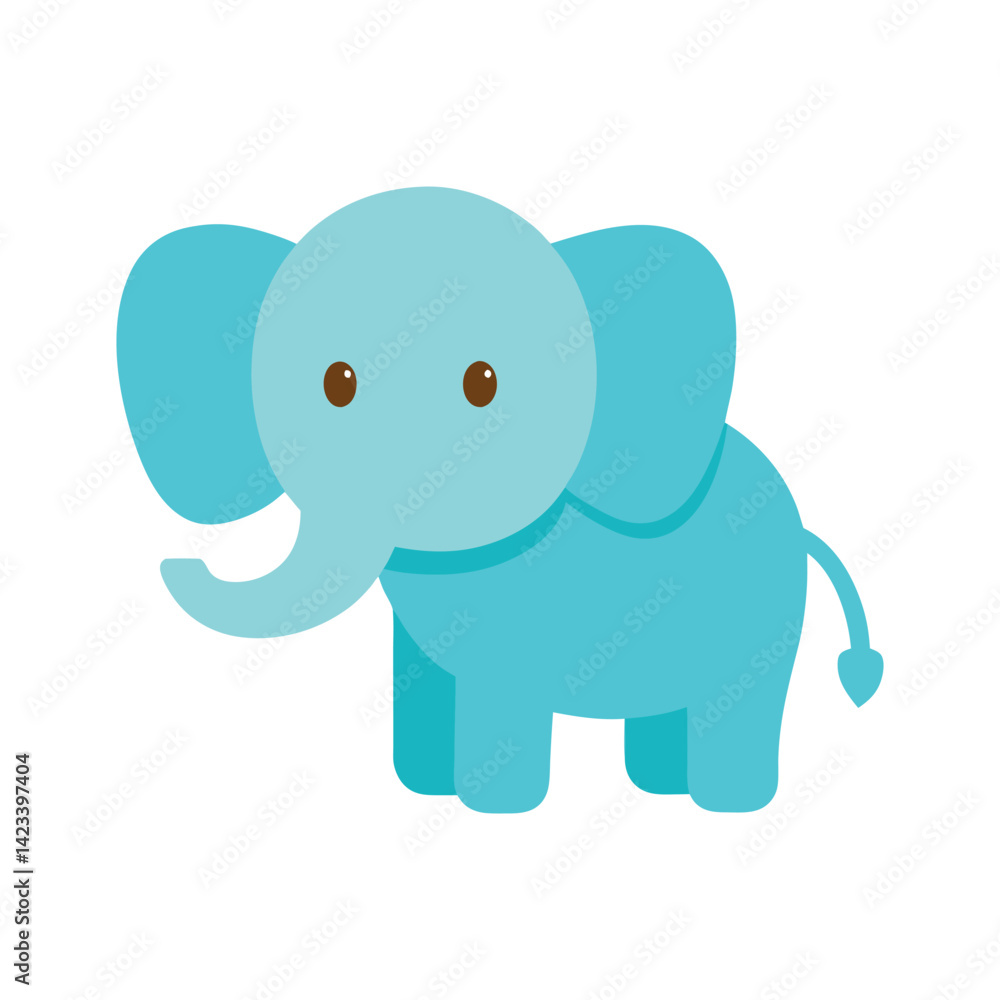 Cute Baby Elephant Icon Minimalist Animal Vector Cute Baby Elephant Icon Minimalist Animal Vector