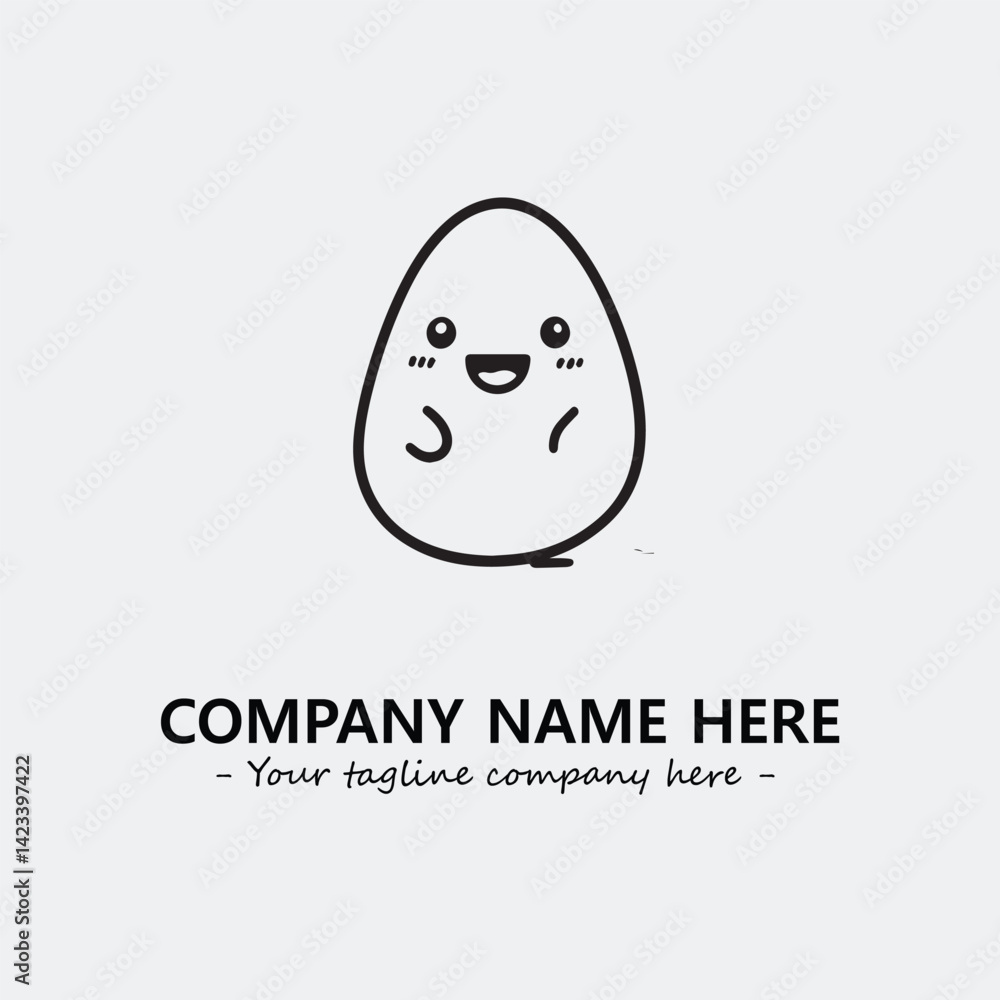 Egg cartoon illustration black and white for logo company vector image
Egg cartoon illustration black and white for logo company vector image