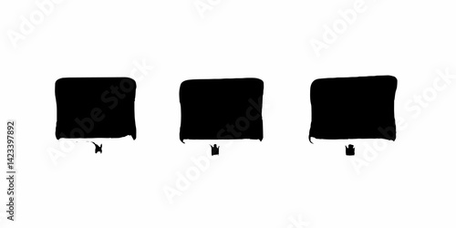 black and white photography set of snapshot display design white background. 