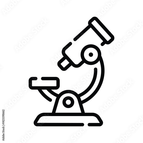 An editable line style icon showing microscope