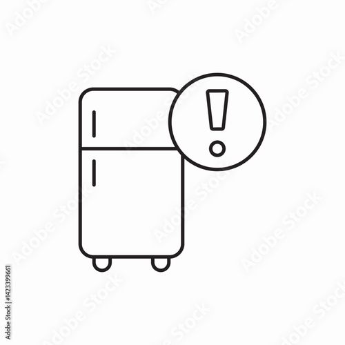 fridge warning alert icon vector sign