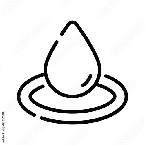 Trendy outline style icon showing water wave experiment