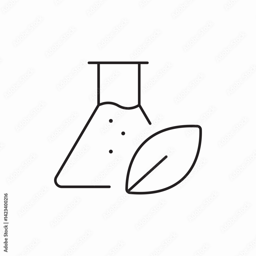 Eco friendly leaf beaker icon vector sign Eco friendly leaf beaker icon vector sign