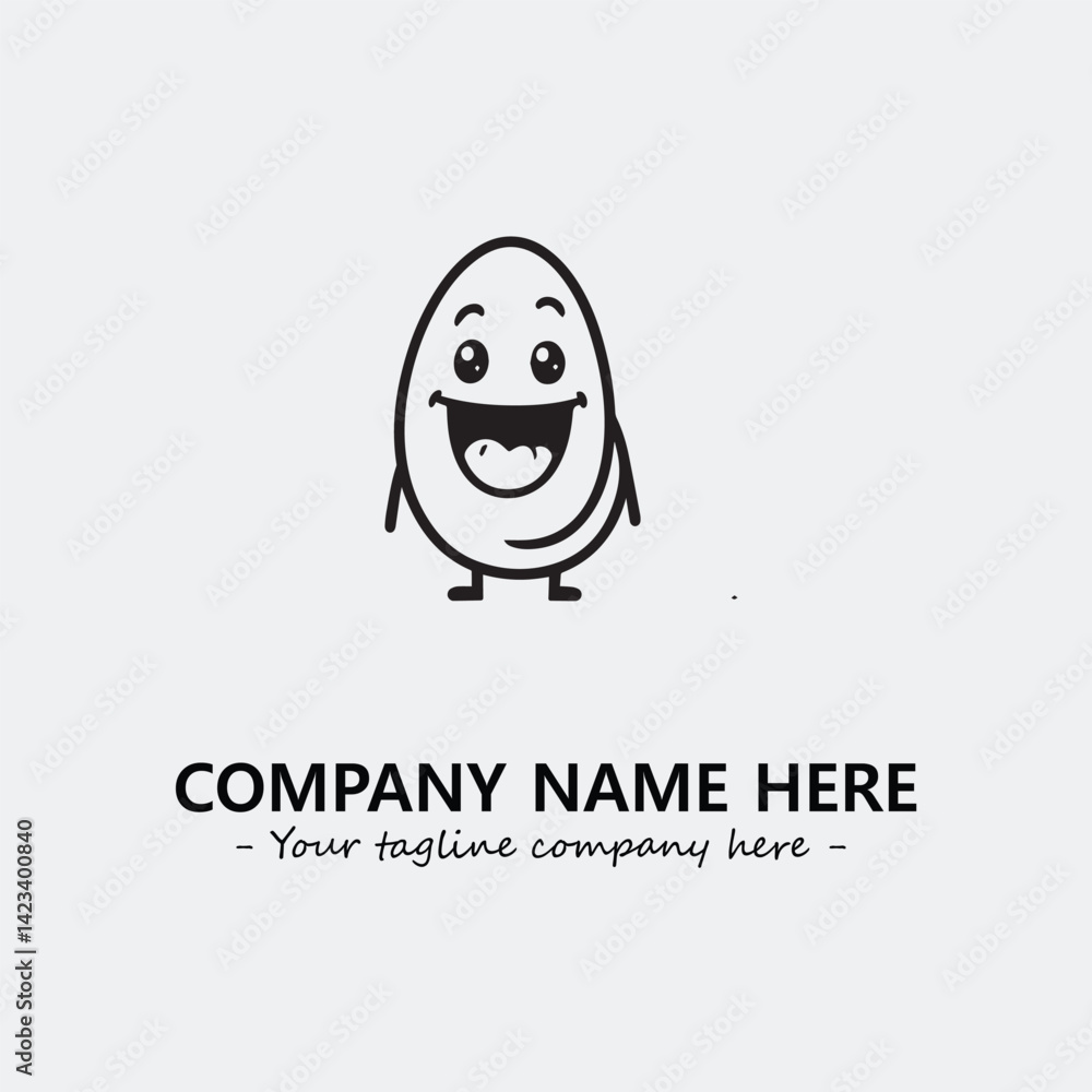 Egg cartoon illustration black and white for logo company vector image
Egg cartoon illustration black and white for logo company vector image