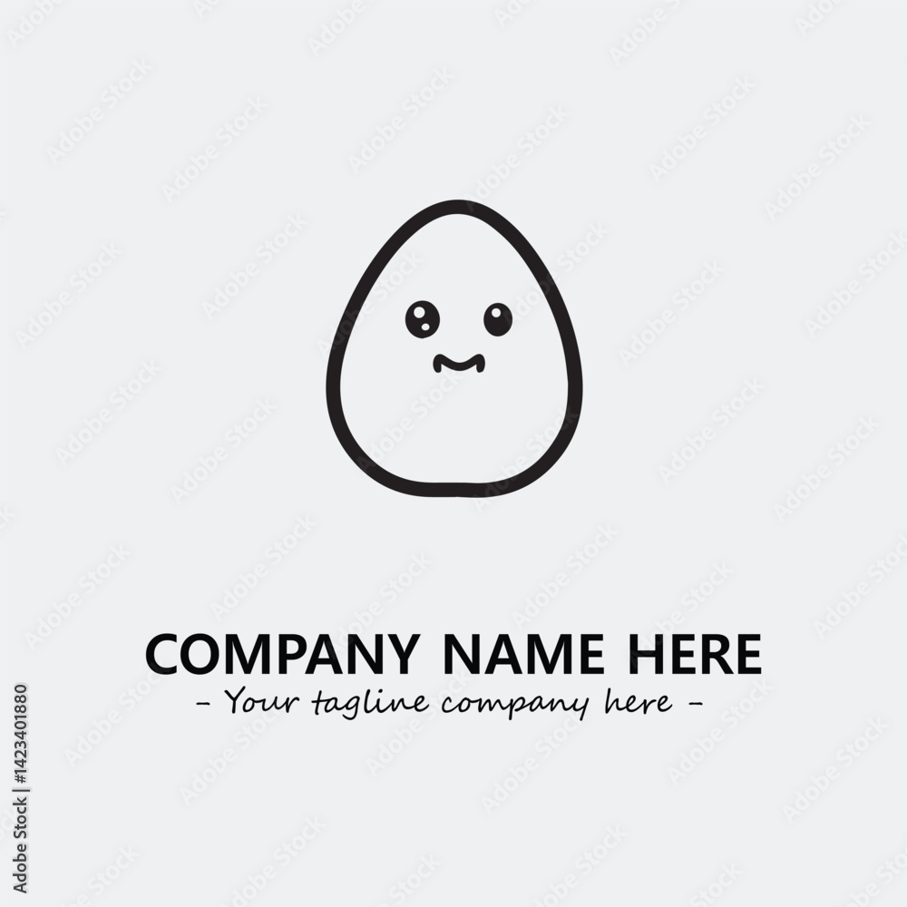 Egg cartoon illustration black and white for logo company vector image
Egg cartoon illustration black and white for logo company vector image