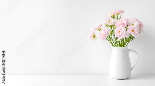 Wallpaper Mural Delicate Pink Flowers in a White Pitcher (1) Torontodigital.ca