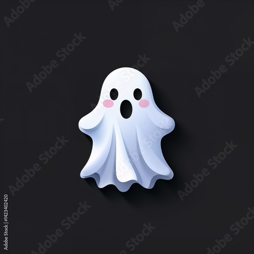 Wallpaper Mural ghost plush on plain black background illustration icon logo concept  Torontodigital.ca