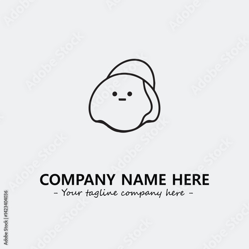 Egg cartoon illustration black and white for logo company vector image
