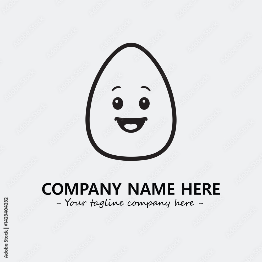 Egg cartoon illustration black and white for logo company vector image
Egg cartoon illustration black and white for logo company vector image