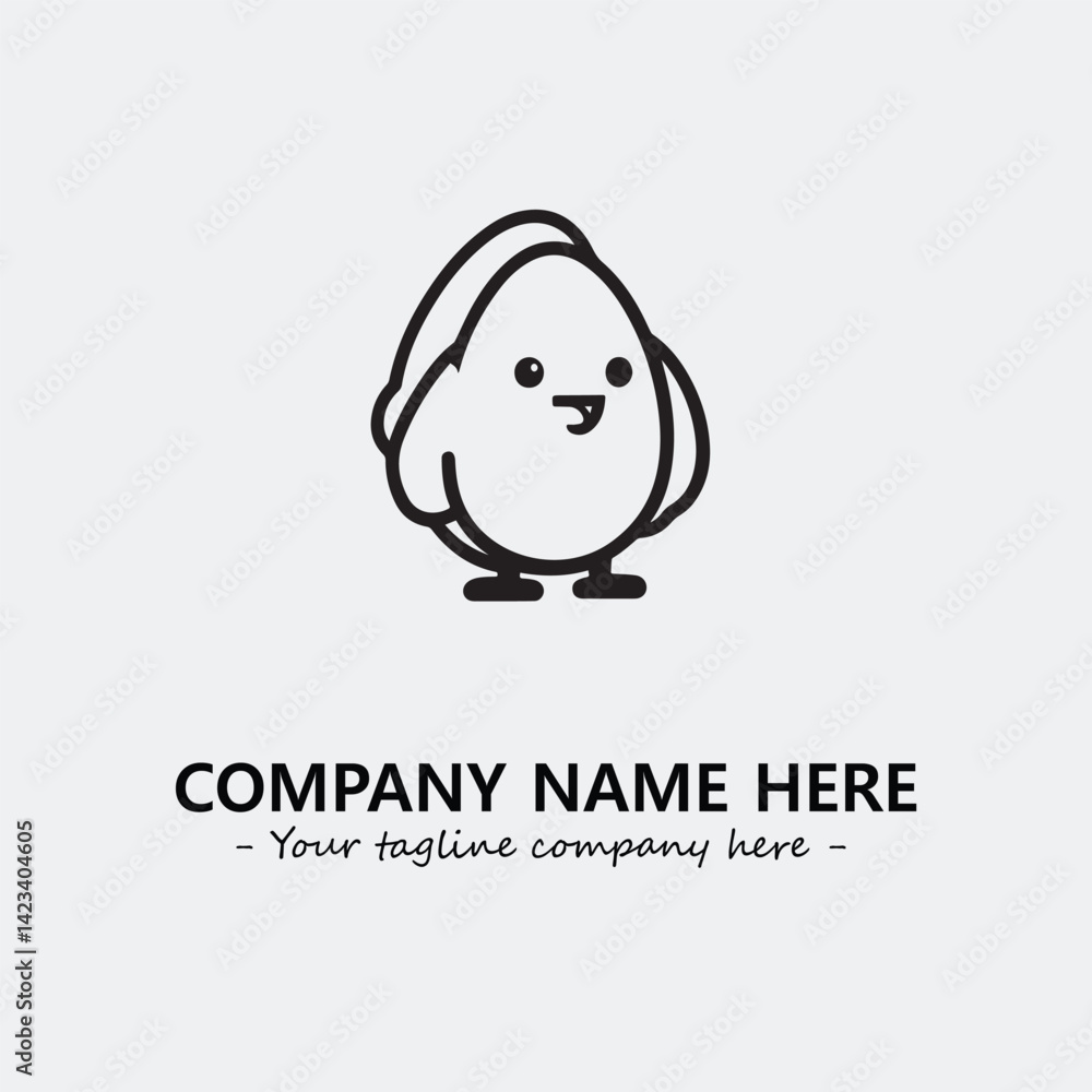 Egg cartoon illustration black and white for logo company vector image
Egg cartoon illustration black and white for logo company vector image