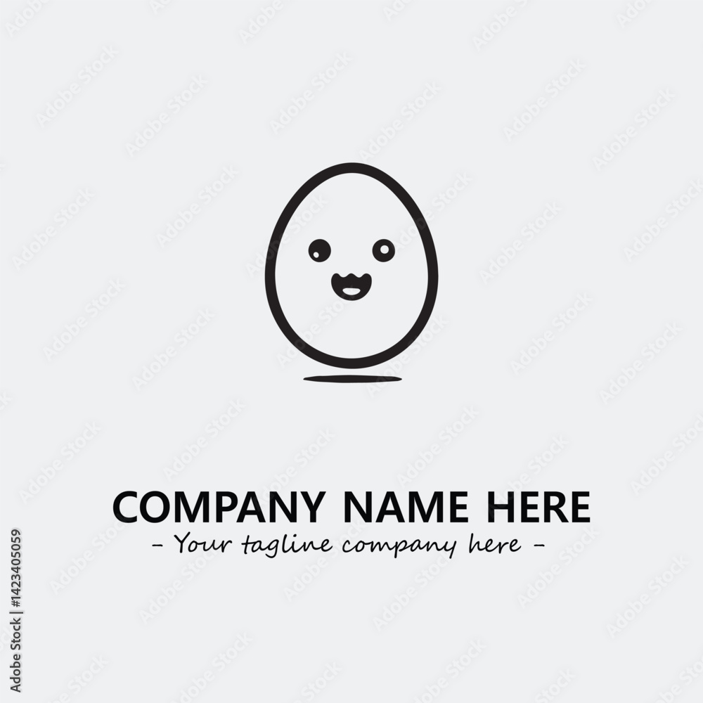 Egg cartoon illustration black and white for logo company vector image
Egg cartoon illustration black and white for logo company vector image