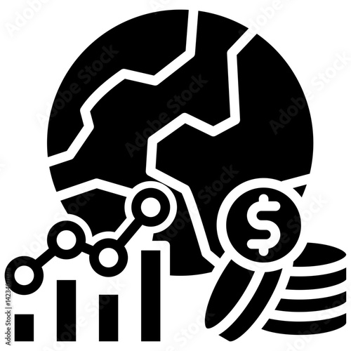 Economy glyph icon