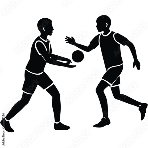 Player Passing Ball to Teammate