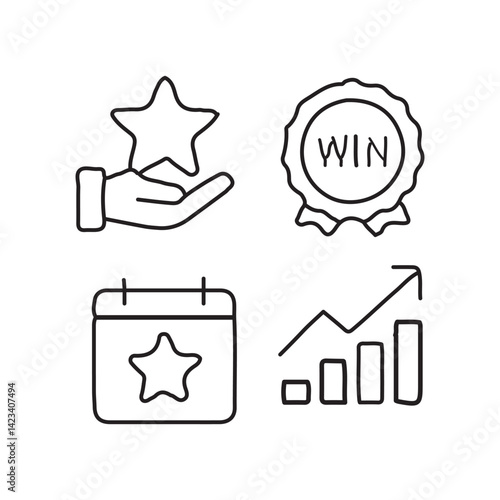 vector illustration of Benefits elements in one line style